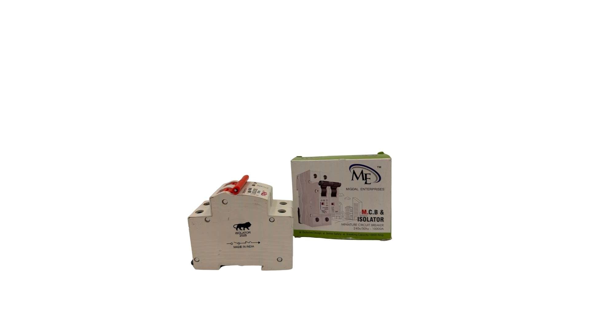 Migdal Enterprises DP MCB & Isolator | Double Pole Miniature Circuit Breaker 40 A | 240V Electrical Protection