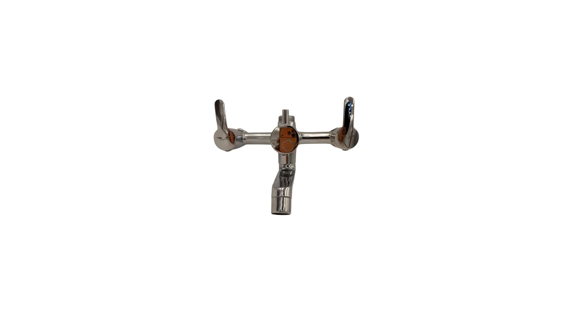 Vinto Cosmo Wall Mixer 2-in-1 Full Chrome Brass Bathroom Faucet