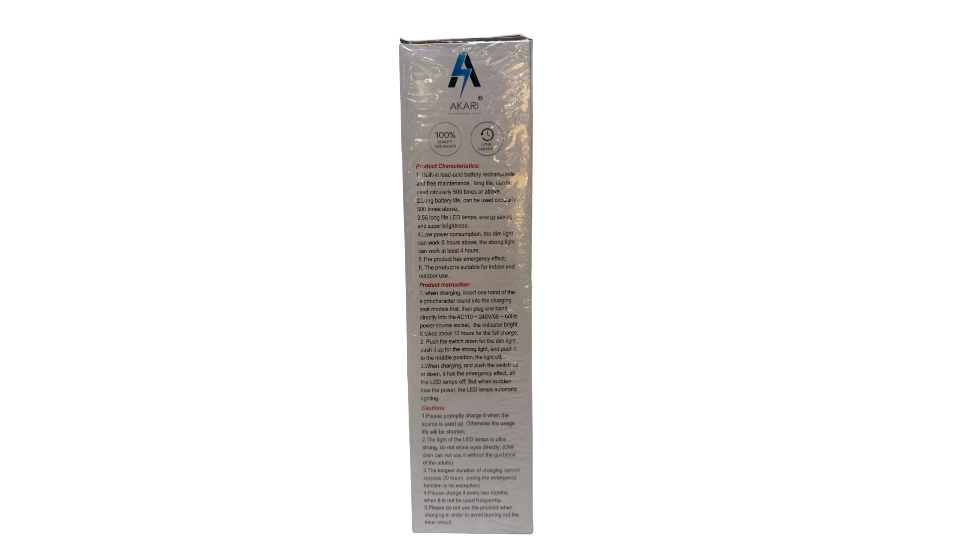 Akari Plus AK-1676TU Rechargeable LED Emergency Light with Solar Support