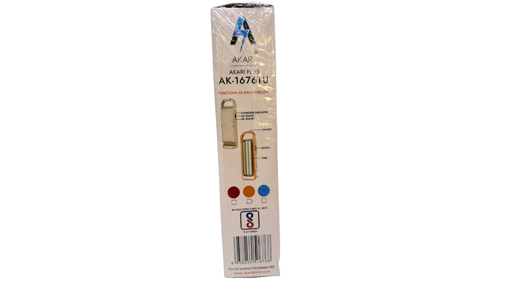 Akari Plus AK-1676TU Rechargeable LED Emergency Light with Solar Support