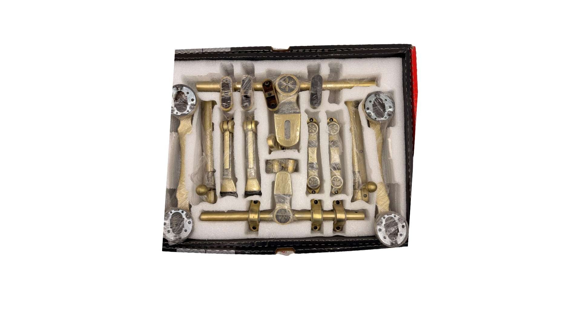 Heights Architectural Hardware Flower Door Kit 19MM | Antique Finish Complete Door Fitting Set