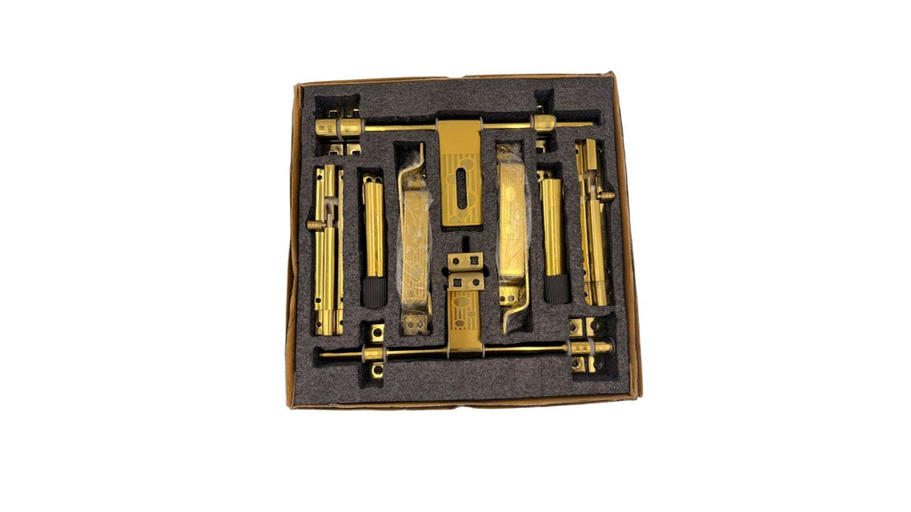 Choice Double Door Hardware Fittings Kit | Heavy Duty SS Door Kit 300mm Gold Finish