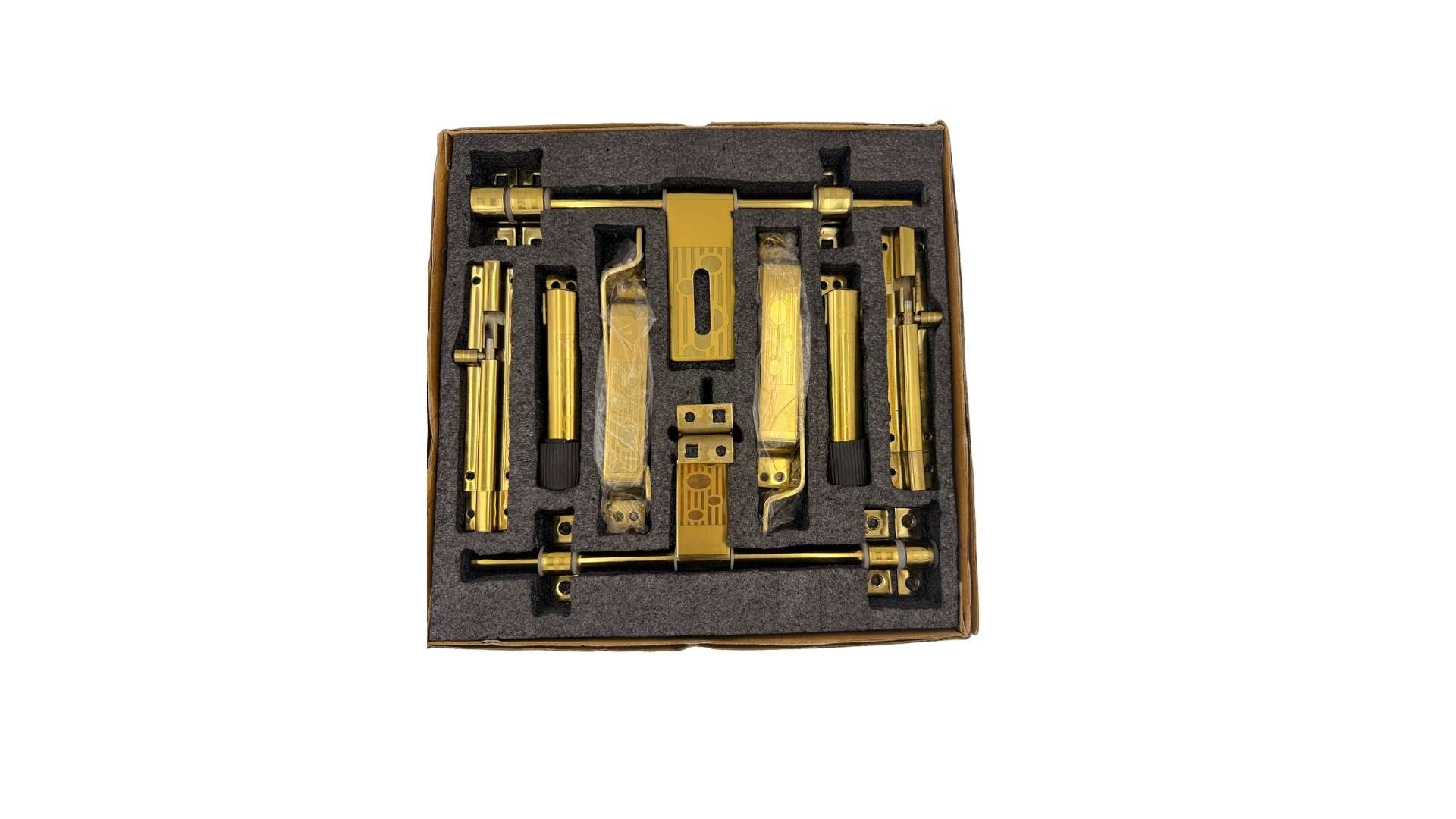 Choice Double Door Hardware Fittings Kit | Heavy Duty SS Door Kit 300mm Gold Finish