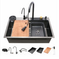 waterfall sink Black Multifunction Kitchen Sink Set