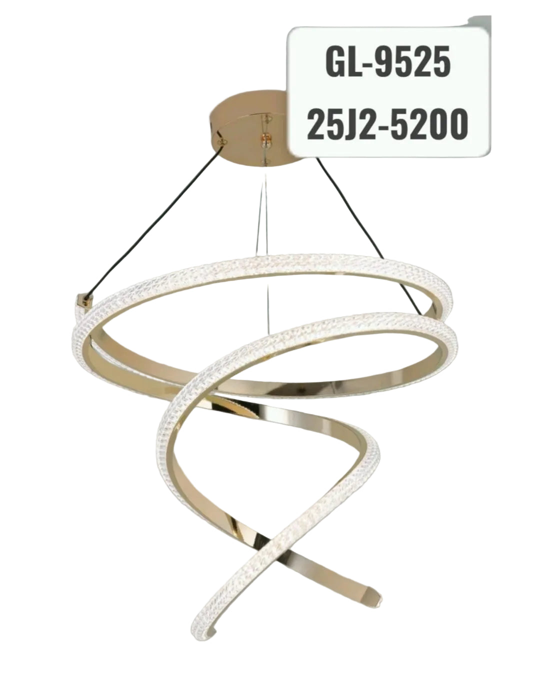 Modern Gold Spiral LED Crystal Chandelier Pendant Light – GL-9525