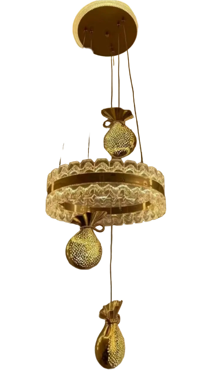 Luxury Crystal Ring Chandelier – Gold Finish (GL-9809/3)